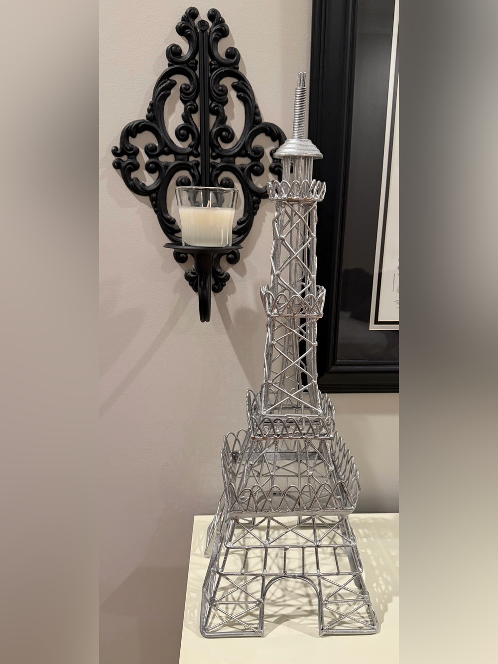 Silver Eiffel Tower Table Sculpture - Decorative Home Accent